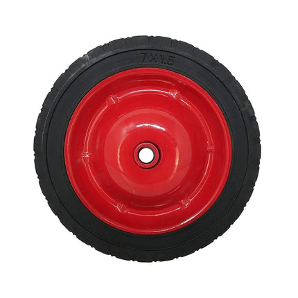 Shepherd Hardware 9593 7-Inch Semi-Pneumatic Rubber Tire, Steel Hub with Grafoil Bearings, Diamond Tread, 1/2-Inch Bore Offset Axle