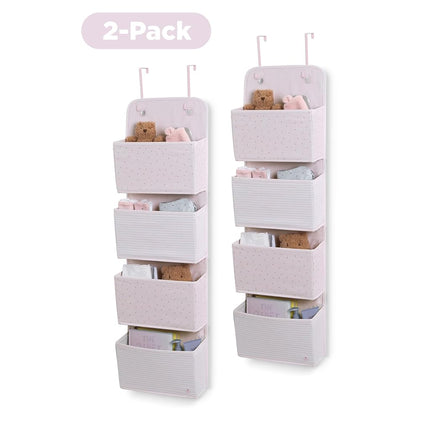 Delta Children GAP babyGap 2-Pack Over the Door Storage Organizer with 4 Pockets, Pink