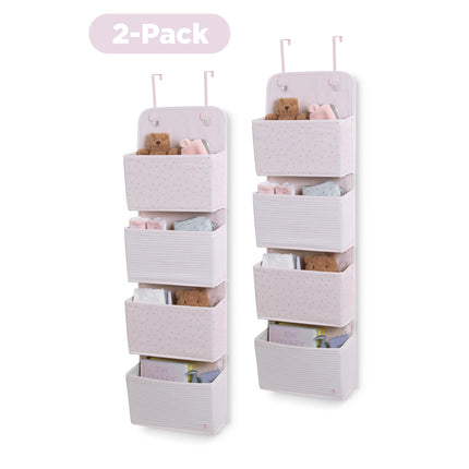 Delta Children GAP babyGap 2-Pack Over the Door Storage Organizer with 4 Pockets, Pink