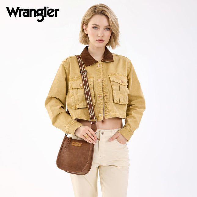 Wrangler Small Crossbody Bag for Women Western Hobo Shoulder Purse and Handbag