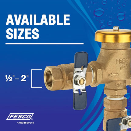 Febco T765EBV Backflow Preventer with Quarter Turn Shutoff with Smart Enabled Ready, 1 Inch