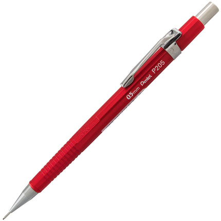 Pentel Sharp Mechanical Pencil, (0.5mm), Metallic Barrels, Assorted Colors (B/C/D), 3-Pk (P205MBP3M1)