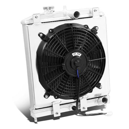DNA Motoring RA+FS-HC92-42-2 2-Row Radiator with F