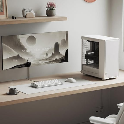 Fractal Design Epoch White - Tempered Glass Clear Tint - High Airflow PC Gaming Case - Mesh Front Panel - Three Momentum 12 Fans Included - Spacious Interior - ATX/mATX/ITX Support