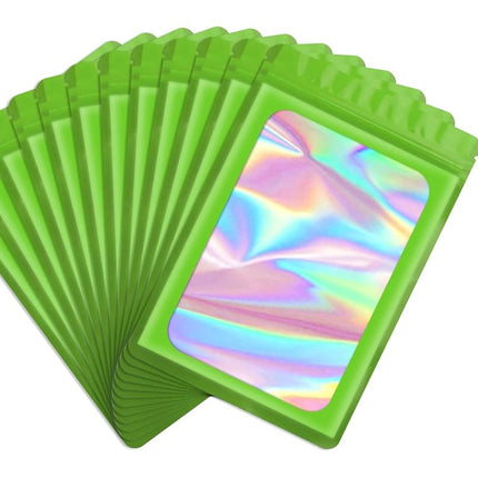 Funfery 100 Pack Resealable Bags Clear Holographic