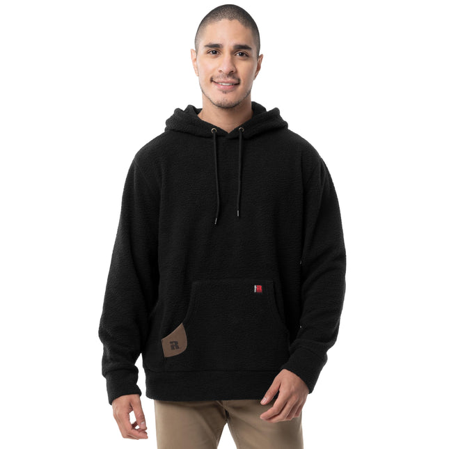 Wrangler Men's Sherpa Pullover Hoodie, Black, L