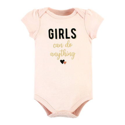 Hudson Baby Baby Cotton Bodysuits, Cinnamon Hearts, 18-24 Months