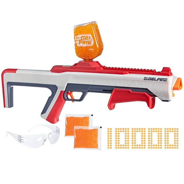 Pro Gelfire Raid Blaster, Fire 5 Rounds at Once, 10,000 Gel Rounds, 800 Round Hopper, Eyewear, Toys for Teens Ages 14 & Up