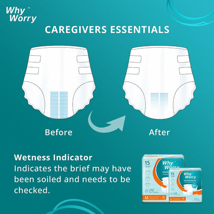 WhyWorry Adult Diapers for Women and Men, XLarge, 60 Count