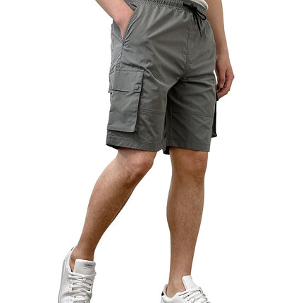 Southpole Men's Quick Dry Water Resistant Cargo Shorts, Inseam 9", Slim Fit, Lightweight, Grey, Small