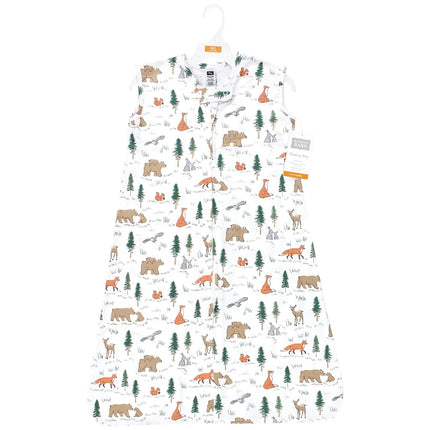 Hudson Baby Unisex Baby Cotton Sleeveless Wearable Sleeping Bag, Sack, Blanket, Sweet Woodland, 6-12 Months