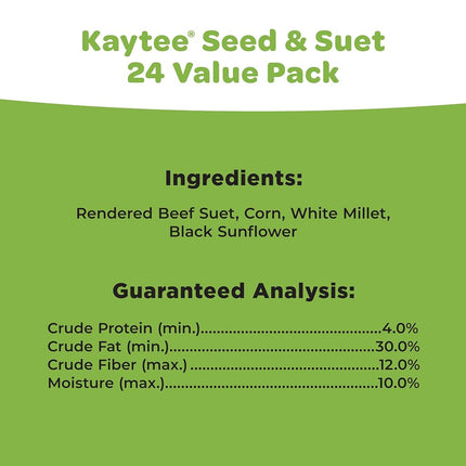 Kaytee Pet Products BKT51128 Kaytee 12-11.75oz Suet and Seed Cakes