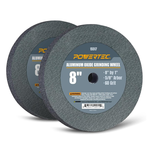 POWERTEC Bench Grinder Wheel 2PK, 8 Inch Grinding 