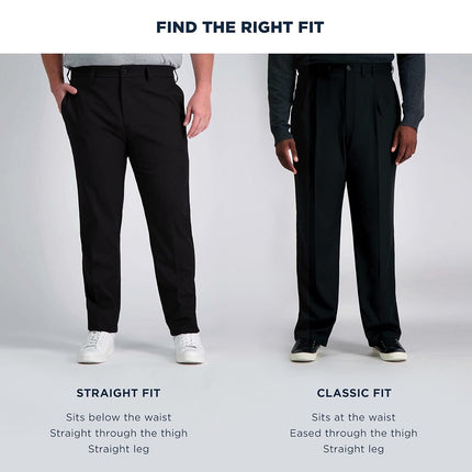 Pantalon habillé coupe classique Haggar Cool 18 Pro pour homme - Tailles Standard et Grandes et Très Grandes, Décontracté, Cordon, 36W x 30L