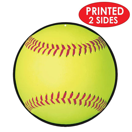 Beistle 54765, 6 Piece Softball Cutouts, 10", Paper, Multicolor
