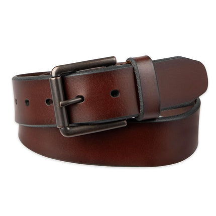 DOCKERS Men's Leather Casual Belt, Brown, 34