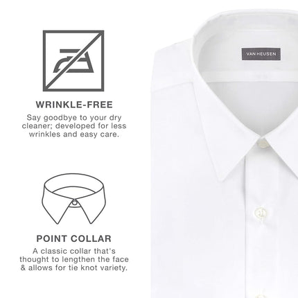 Van Heusen Men's Tall Dress Shirt Big Fit Poplin, Grey Stone, 22" Neck 34"-35" Sleeve