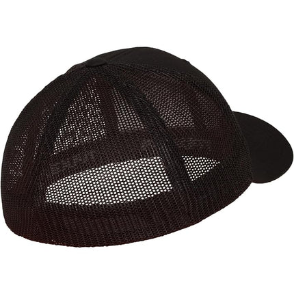 Flexfit Unisex-Adult's Mesh Fitted 2-Tone Trucker Hat, Black, One Size