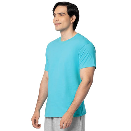 Camisetas de algodón Eversoft para hombre Fruit of The Loom (tallas regulares y grandes y altas), cuello redondo, paquete de 2, azul Scuba, 3X-Large