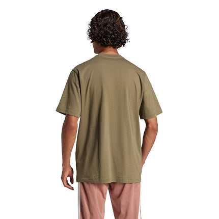 Adidas Mens Essentials Linear Single Jersey T-Shirt, Olive Strata/Black, XX-S