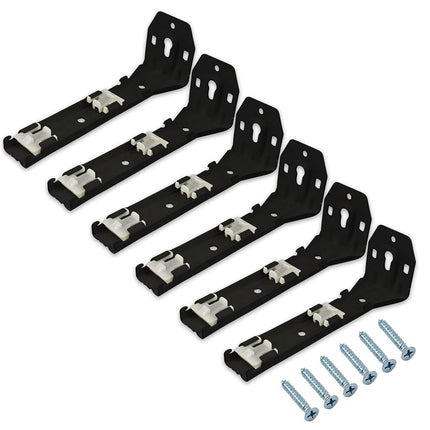 Straight Curtain Track Double Wall Brackets, Black