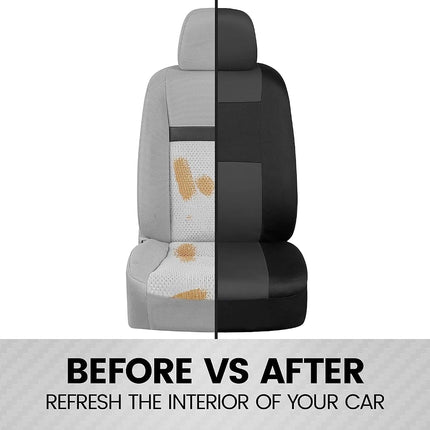 BDK PolyPro Car Seat Covers Front Set in Charcoal on Black – 2 Front Seat Covers for Cars, Easy to Install Car Seat Cover Set, Car Accessories for Auto Trucks Van SUV