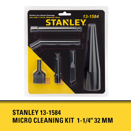 Stanley 13-1584 Micro Cleaning Kit Vacuum Attachments for Wet/Dry Vacuum 1-1/4" Hose, 6 Pack