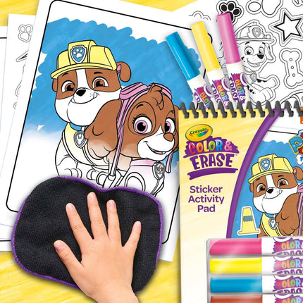 Crayola Paw Patrol Sticker Activity Pad, 12 Color & Erase Paw Patrol Coloring Pages & 100+ Stickers, Gift