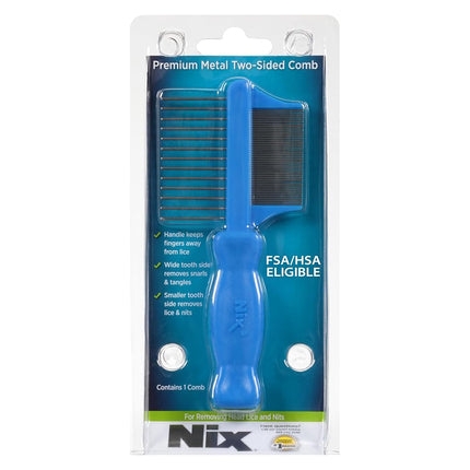 Nix Premium Metal 2-Sided Lice Removal Comb | Desi