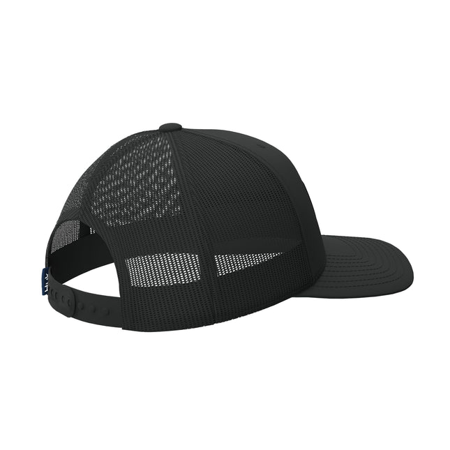 HUK Unisex Children's Trucker Hat, Anti-Glare Snapback Fishing Hat for Kids Closure, Huk and Poles - Black, One Size