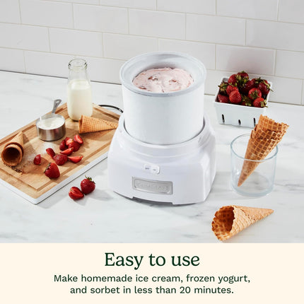 Machine à crème glacée Cuisinart, sorbetière et yaourtière glacée de 1,4 litre, double isolation, rose (ICE-21PKP1)