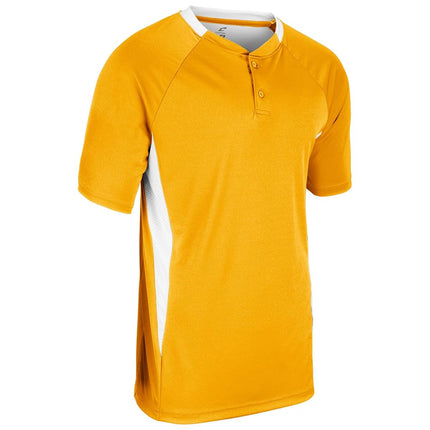 CHAMPRO Clean Up 2-Button Men's Baseball/Softball Jersey Gold, White