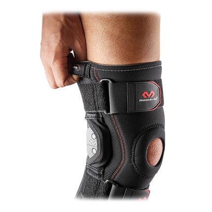 Mc David Knee Support Brace with Polycentric Hinges - Black - Extra Large (XL) - Maximum Protection: High-level support; improving medial and lateral stability, helping reduce injury and assist recovery. Designed for Playing Sport.