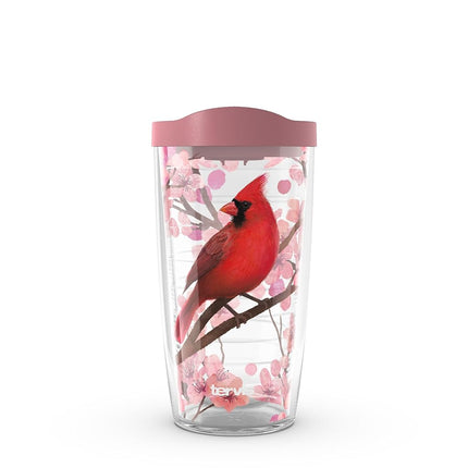 Tervis Sakura Cardinal Made in USA Double Walled Insulated Tumbler Travel Cup Keeps Drinks Cold & Hot, 16oz, Classic