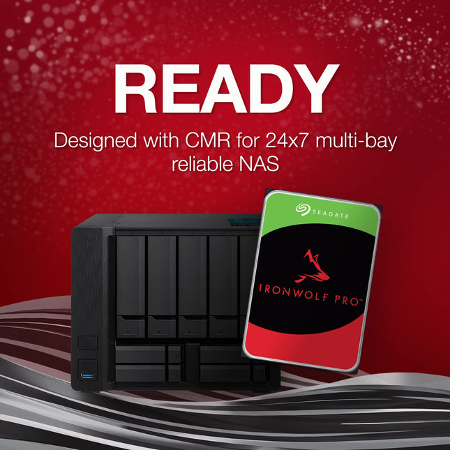 Seagate IronWolf Pro, 16 TB, Disco Duro Interno NAS, CMR 3,5 Pulgadas, SATA 6 Gb/s 7.200 RPM, 256 MB de Caché, para Almacenamiento Conectado en Red RAID, 3 años de Servicios Rescue, FFP (ST16000NE000)