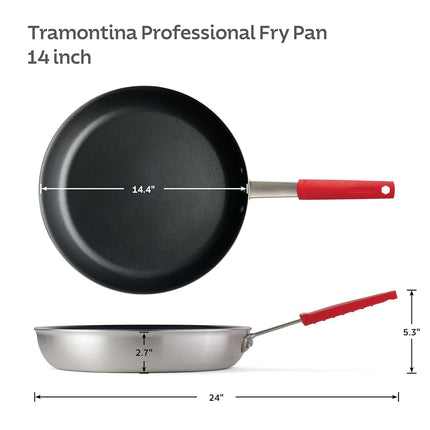 Tramontina 80114/537DS Professional Aluminum Nonstick Restaurant Fry Pan, 14", Made in USA