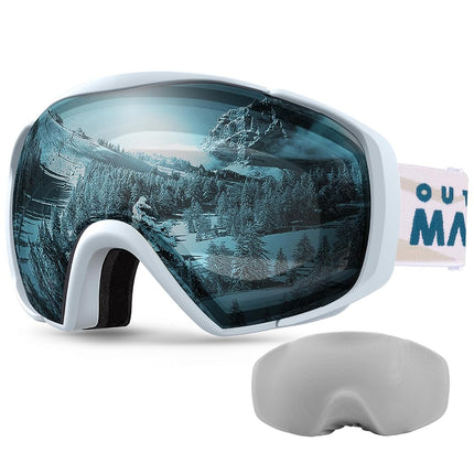 OutdoorMaster Ski Goggles with Cover, Anti-Fog OTG