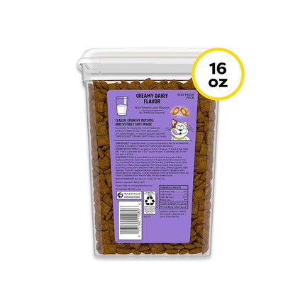 TEMPTATIONS Classic Crunchy and Soft Cat Treats Creamy Dairy Flavor, 16 oz. Tub