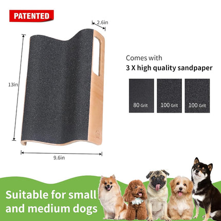 LovIntry M-Shaped Dog Scratch Pad for Nails with Treat Box, Dog Nail Scratch Board for Large Dogs, Dog Nail File Toy and Shorten Dog’s Side Nail Easier (with Treat Box, L)