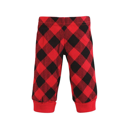Hudson Baby Unisex Thermal Preemie Layette Set 4pc Short Sleeve Outfit, Girl Buffalo Plaid Short Sleeve, Preemie