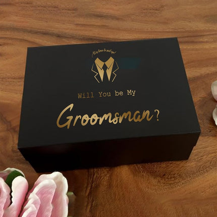 PartyGifts&beyond 8 Pcs Groomsmen Proposal Gift Box 6 Will You Be My Groomsman Gift Box and 2 Will You Be My Best Man Box(BK-H)