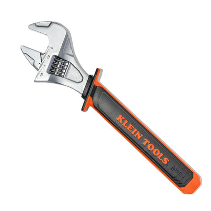 Klein Tools 47130INS Insulated Adjustable Wrench, 12-Inch, 1000V Rated, ASTM F1505 Certified, Class 2 Glove Compatible, Laser-Etched Jaw Markings