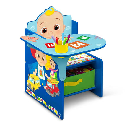 Escritorio con silla y compartimento de almacenamiento para niños de Delta - Certificado Greenguard Gold, CoComelon
