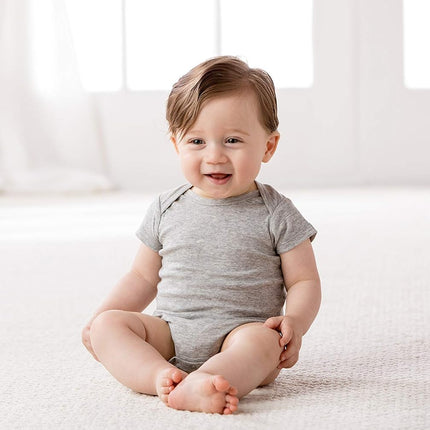 Gerber baby-boys 5-pack Solid Onesies Bodysuits, Gray, 0-3 Months