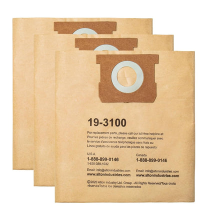 Stanley ALTON ENTERPRISES LIMITED 19-3100 5-8 Gallon Disposable Filter Bag for Wet/Dry Vacuums,(Pack of 3)