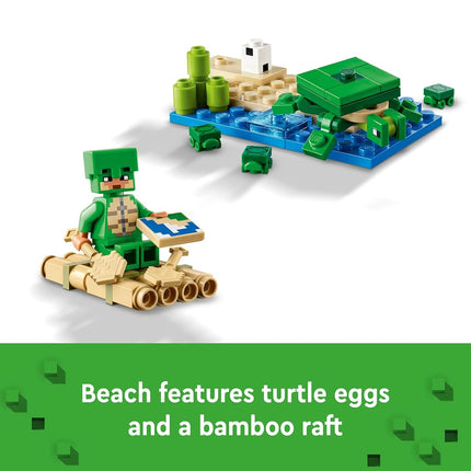 LEGO Minecraft The Turtle Beach House Toy with Animal Figures & Mobs, plus Accessories incl. a Crafting Table - Gaming Gift for 8+ Year Old Boys & Girls - 21254