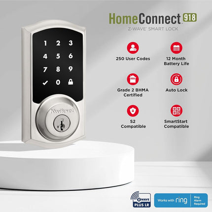 Kwikset 99180-008 HomeConnect 918 Traditional in Venetian Bronze Electronic Deadbolt