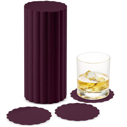 Disposable Plum Paper Coasters for Drinks, 3.5 Inch Round Coasters for Bar, Cocktail, Beverage, Wine Or Event, 500 Pack Bulk