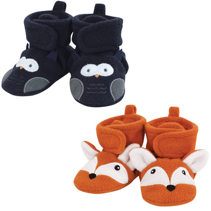 Hudson Baby Unisex Baby Animal Fleece Booties 2-Pa