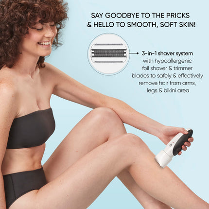 Afeitadora y pulidor corporal Conair GIRLBOMB para mujer, de uso en seco y húmedo, recargable de iones de litio